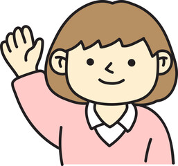 발표하는 여자아이