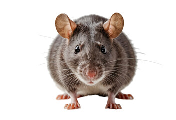 Close-up of a rat isolated on a white background.