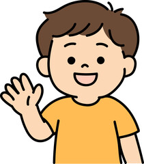 Obraz premium 인사하는 남자 아이