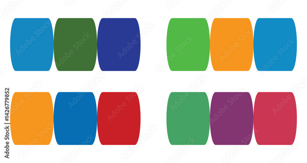 Aufkleber a set of colorful glossy square web buttons, icons for internet design