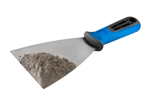 Spachtelmasse und Spachtel Fertigzement Hintergrund transparent PNG cut out