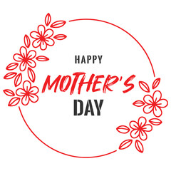 Happy Mother's Day with red flower frame