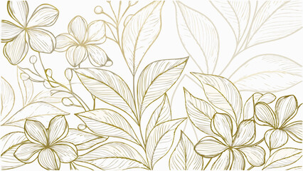 vector golden floral line frame  luxury leaves pla.eps