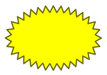 a jagged yellow speech bubble
