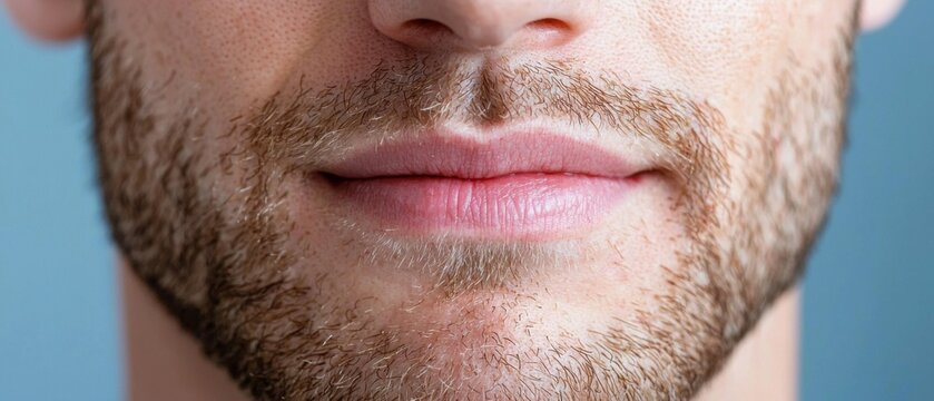 Close-up portrait of a person with visible mouth ulcers and skin lesions caused by the autoimmune disorder pemphigus vulgaris