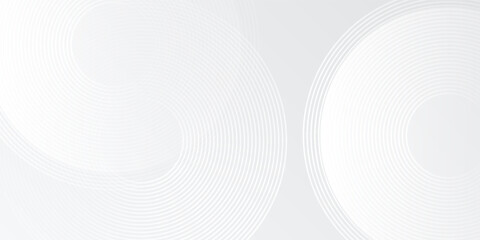 Modern white glowing geometric lines on gray background. Modern shiny blue circle abstract simple art