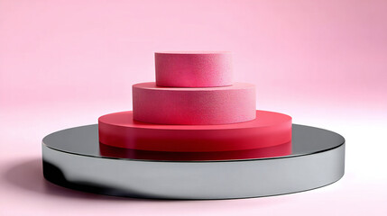Beautiful Pastel Pink Product Podium with Elegant Staging Ideas, Soft Lighting, and Refined Branding for Professional Display, Presentation, and Photography