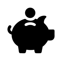Piggy Bank with Inserting Coin Icon Design