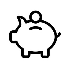 Piggy Bank with Inserting Coin Icon Design