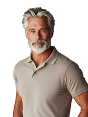 Obraz premium Mature Male Model in Neutral Polo Shirt