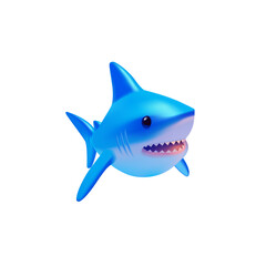 Obraz premium 3D realistic aggressive shark on white background. Wild predatory ocean fish. Sea aggressive big fish. Icon, logo. Vector illustration.