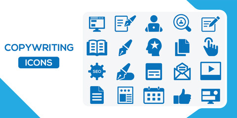 Copywriting icon set Vector. 
