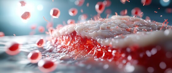Fototapeta premium Close-up view of a hand or arm affected by skin peeling and blistering, a symptom of the autoimmune skin disorder pemphigus.