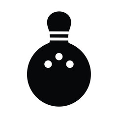Bowling Ball Icon Silhouette Vector Illustration