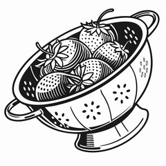 Colander silhouette vector illustration