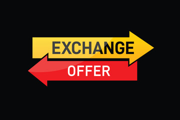 vector red and yellow exchange offer and black background design

