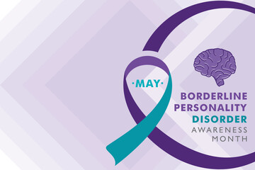 Vector illustration for Borderline Personality Disorder Awareness Month which is held in the month of May every year, It is a mental health condition that affects people's feelings.