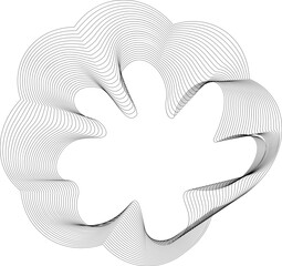 Frame inspired by an amoeba-like shape with flowing edge lines and layered curves enclosing an organic hollow.