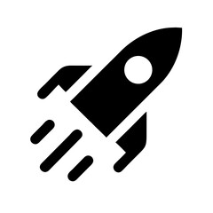 Rocket Capsule in Motion Icon Design