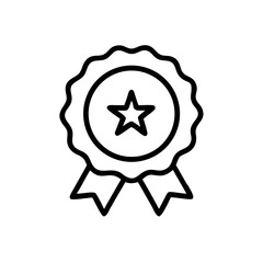 Round Badge with Star Emblem Icon Design