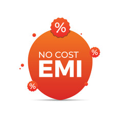 vector 0% no cost emi orange color design

