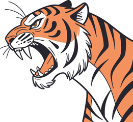 tiger cartoon isolated on white