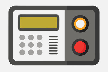 Fototapeta premium Stylized electronic control panel with display, buttons, and indicators illustration