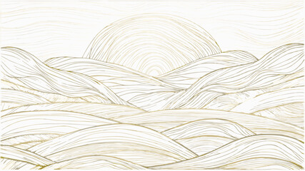 vector line abstract wave landscape  desert  japan (1).eps