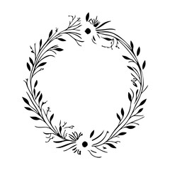 Obraz premium Botanical Frame Illustration with Minimalist Design