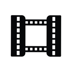 Obraz premium Film Strip Icon Silhouette Vector Illustration