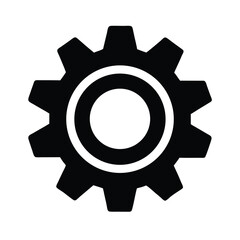 Gear Stencil Icon Silhouette Vector Illustration