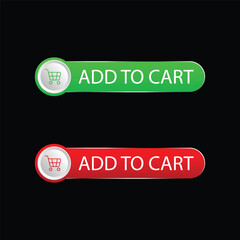 vector Add to cart button red, green and black background  design
