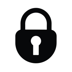 Lock Stencil Icon Silhouette Vector Illustration