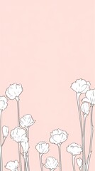 Fototapeta premium Stroke painting white Carnations pattern illustrated graphics.