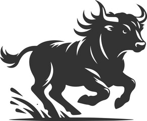 Vector silhouette of a cow