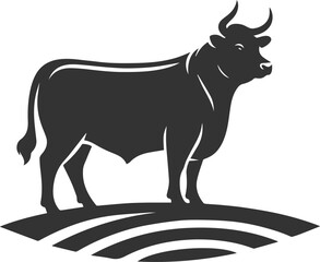 Vector silhouette of a cow