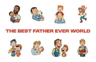 High quality father’s day vector bundle