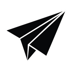 Paper Airplane Icon Silhouette Vector Illustration