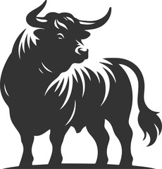 Vector silhouette of a cow