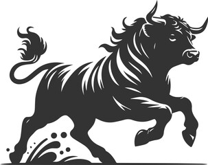 Obraz premium Vector silhouette of a cow