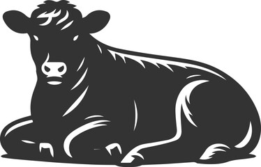 Vector silhouette of a cow