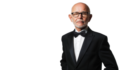 Sophisticated Senior Gentleman in Tuxedo