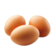Three Brown Eggs Close Up