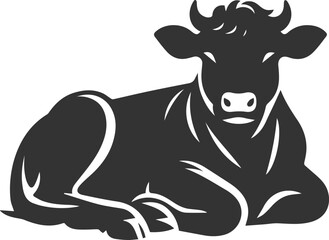 Vector silhouette of a cow