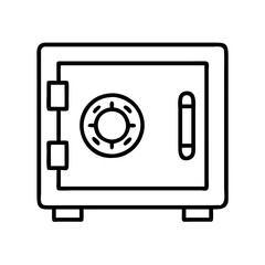Illustration of a safe deposit box security vault lockbox strongbox cash money savings protection bank