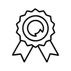 Outline award ribbon badge vector icon achievement symbol illustration success graphic design element
