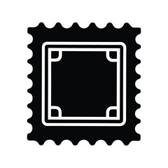 Postage Stamp Icon Silhouette Vector Illustration