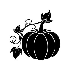 Pumpkin Vine Silhouette vector illustration