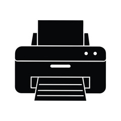 Printer Icon Silhouette Vector Illustration
