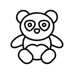 Outline panda bear drawing cartoon illustration animal mammal cute kawaii character graphic vector art
